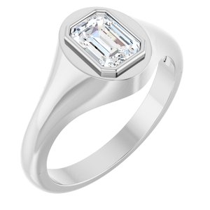 Continuum Sterling Silver 7x5 mm Emerald Bezel-Set Ring Mounting