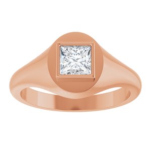 14K Rose Gold 5x5 mm Square Bezel-Set Ring Mounting – image 5