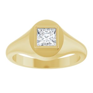 10K Yellow Gold 5x5 mm Square Bezel-Set Ring Mounting – image 5