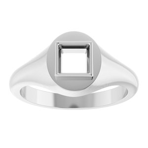 10K White Gold 5x5 mm Square Bezel-Set Ring Mounting – image 6