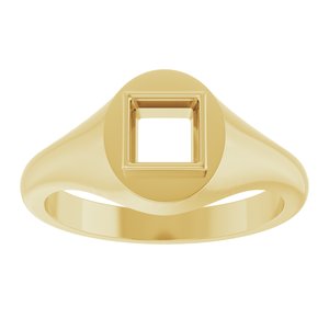 10K Yellow Gold 5x5 mm Square Bezel-Set Ring Mounting – image 6