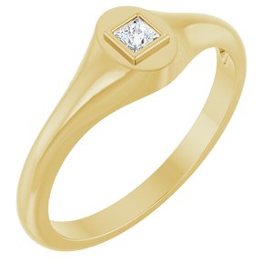 14K Yellow Gold 2.5x2.5 mm Square Bezel-Set Ring Mounting