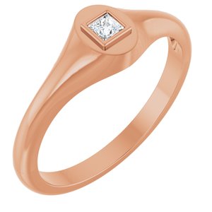 14K Rose Gold 2.5x2.5 mm Square Bezel-Set Ring Mounting