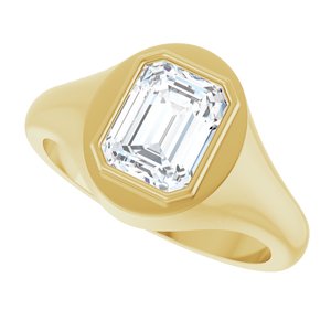 14K Yellow Gold 8.5x6.5 mm Emerald Bezel-Set Ring Mounting – image 8