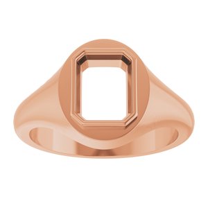 10K Rose Gold 8.5x6.5 mm Emerald Bezel-Set Ring Mounting – image 6