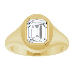 14K Yellow Gold 8.5x6.5 mm Emerald Bezel-Set Ring Mounting – image 5