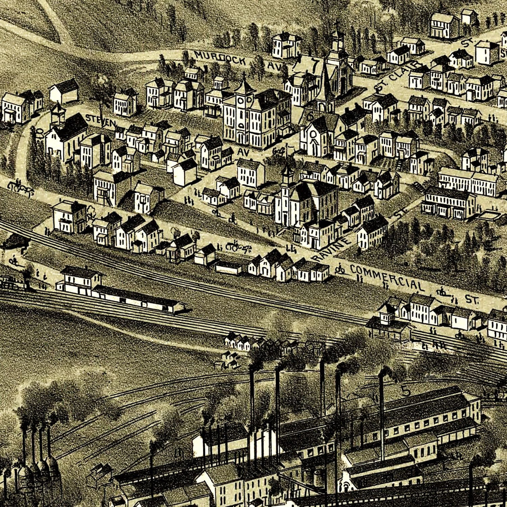 Vintage Map of Mingo Junction, Ohio 1899