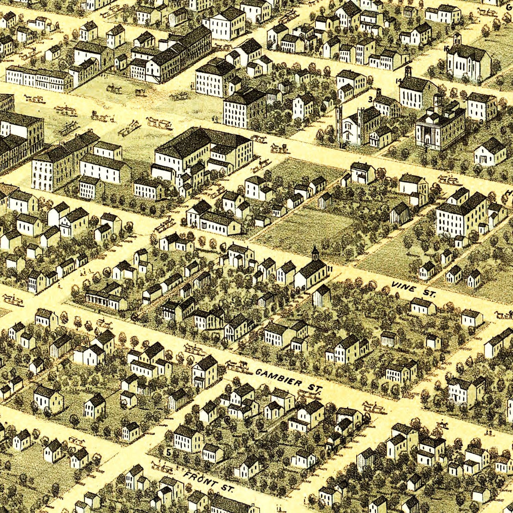 Vintage Map of Mount Vernon, Ohio 1870