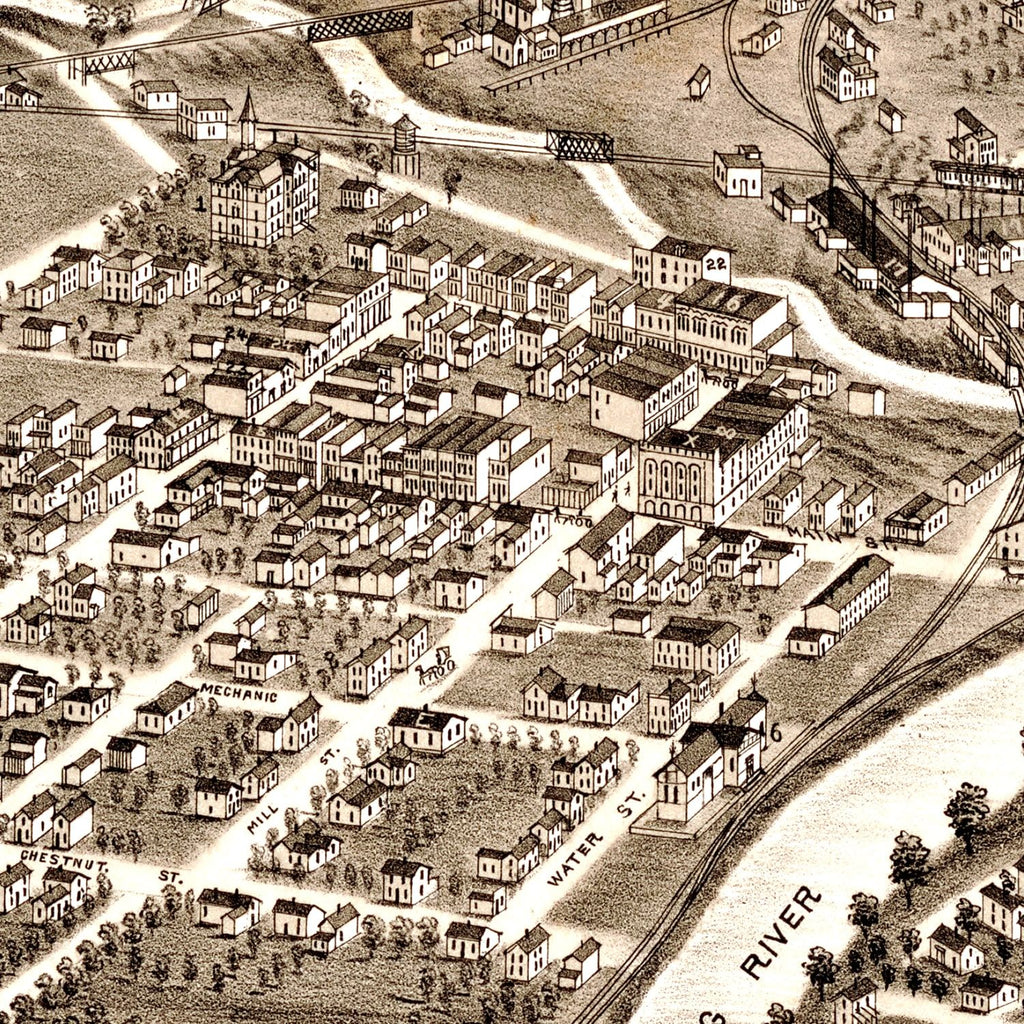 Vintage Map of Niles, Ohio 1882