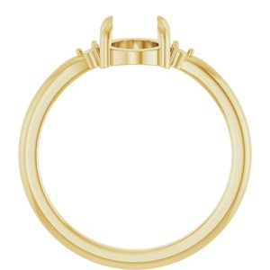 14K Yellow Gold 8x6 mm Oval Cabochon Ring Mounting – image 4