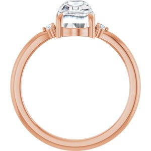 14K Rose Gold 8x6 mm Oval .03 CTW Lab-Grown Diamond Semi-Set Cabochon Ring – image 3