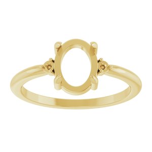 14K Yellow Gold 8x6 mm Oval Cabochon Ring Mounting – image 6