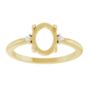 10K Yellow Gold 8x6 mm Oval .03 CTW Lab-Grown Diamond Semi-Set Cabochon Ring – image 6