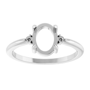 Platinum 8x6 mm Oval Cabochon Ring Mounting – image 6