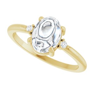 10K Yellow Gold 8x6 mm Oval Cabochon Ring Mounting – image 8
