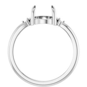 10K White Gold 8 mm Round Cabochon Ring Mounting – image 4