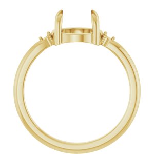 10K Yellow Gold 8 mm Round Cabochon Ring Mounting – image 4