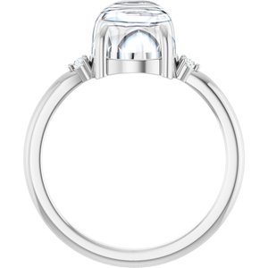 Platinum 8 mm Round Cabochon Ring Mounting – image 3