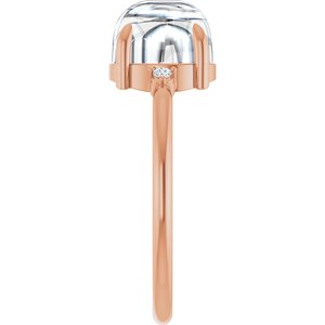 14K Rose Gold 8 mm Round Cabochon Ring Mounting – image 7