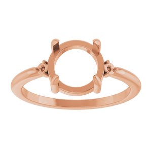 14K Rose Gold 8 mm Round Cabochon Ring Mounting – image 6