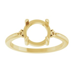 10K Yellow Gold 8 mm Round Cabochon Ring Mounting – image 6