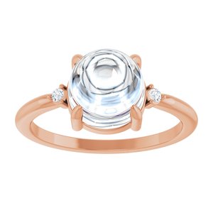 14K Rose Gold 8 mm Round Cabochon Ring Mounting – image 5