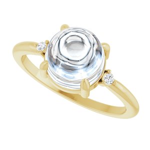 10K Yellow Gold 8 mm Round Cabochon Ring Mounting – image 8