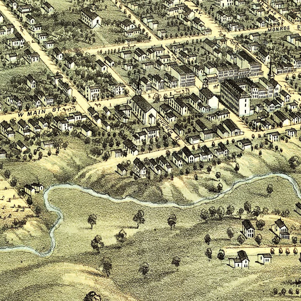 Vintage Map of Norwalk, Ohio 1870