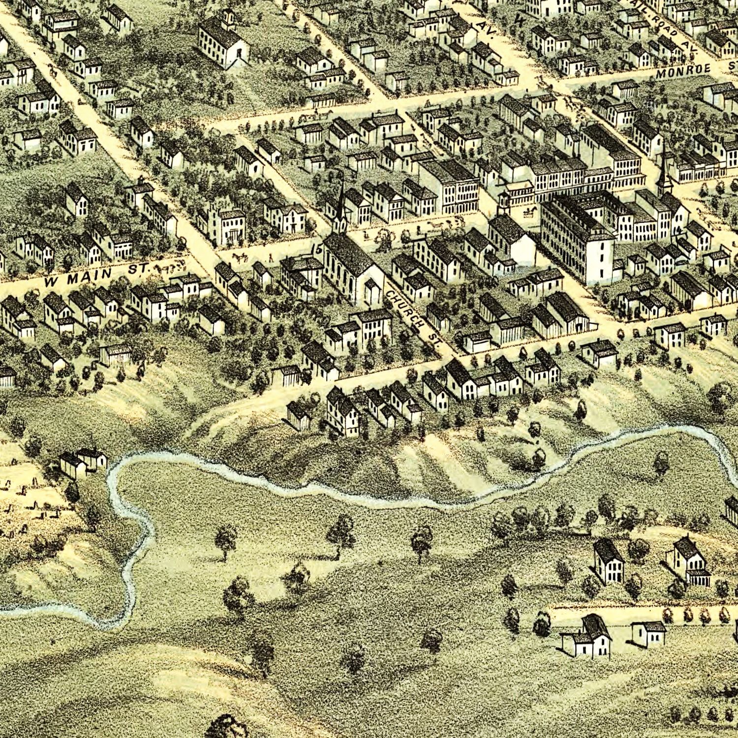 Vintage Map of Norwalk, Ohio 1870