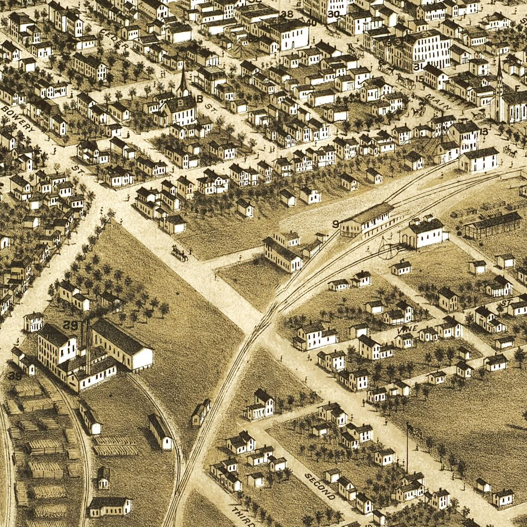 Vintage Map of Ravenna, Ohio 1882