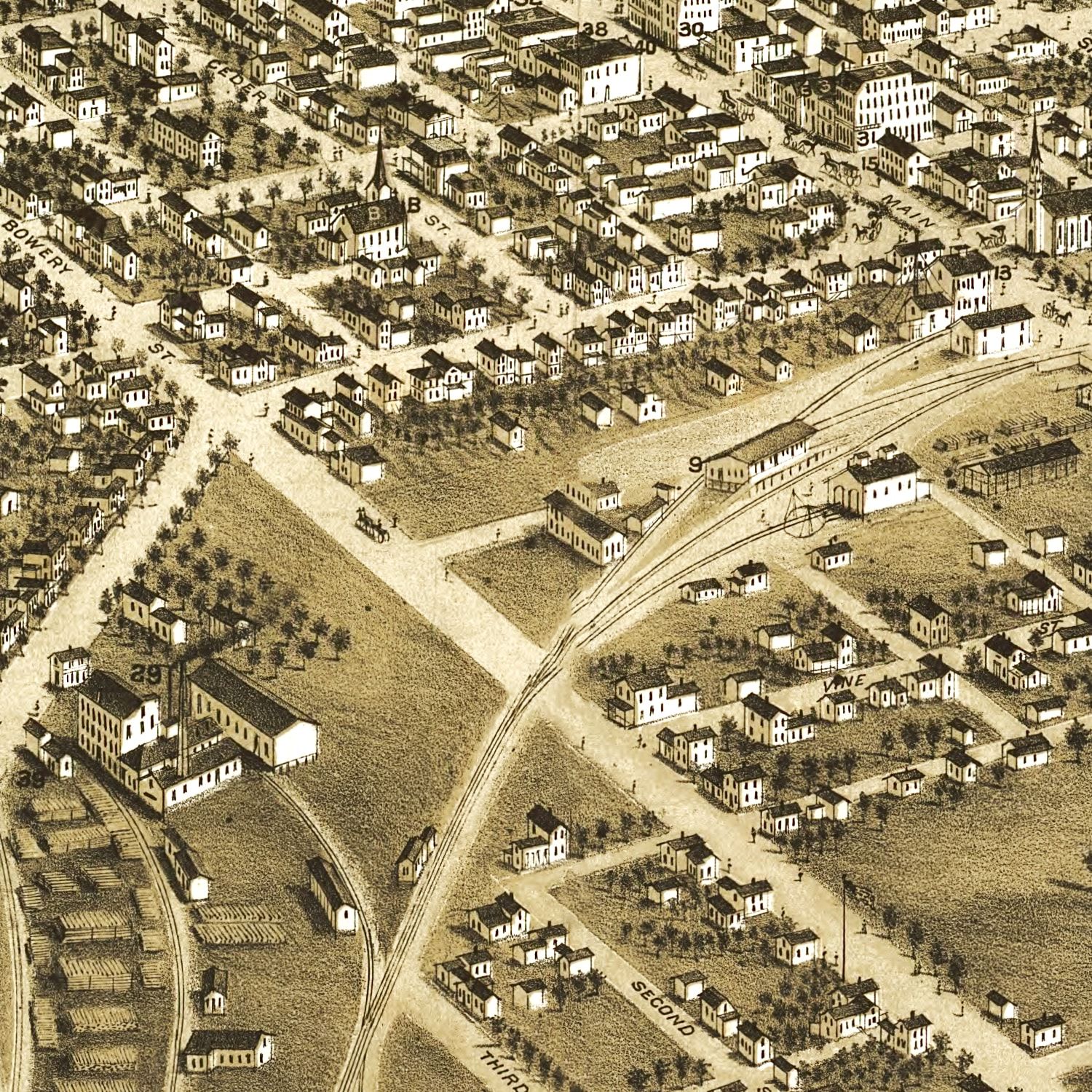 Vintage Map of Ravenna, Ohio 1882