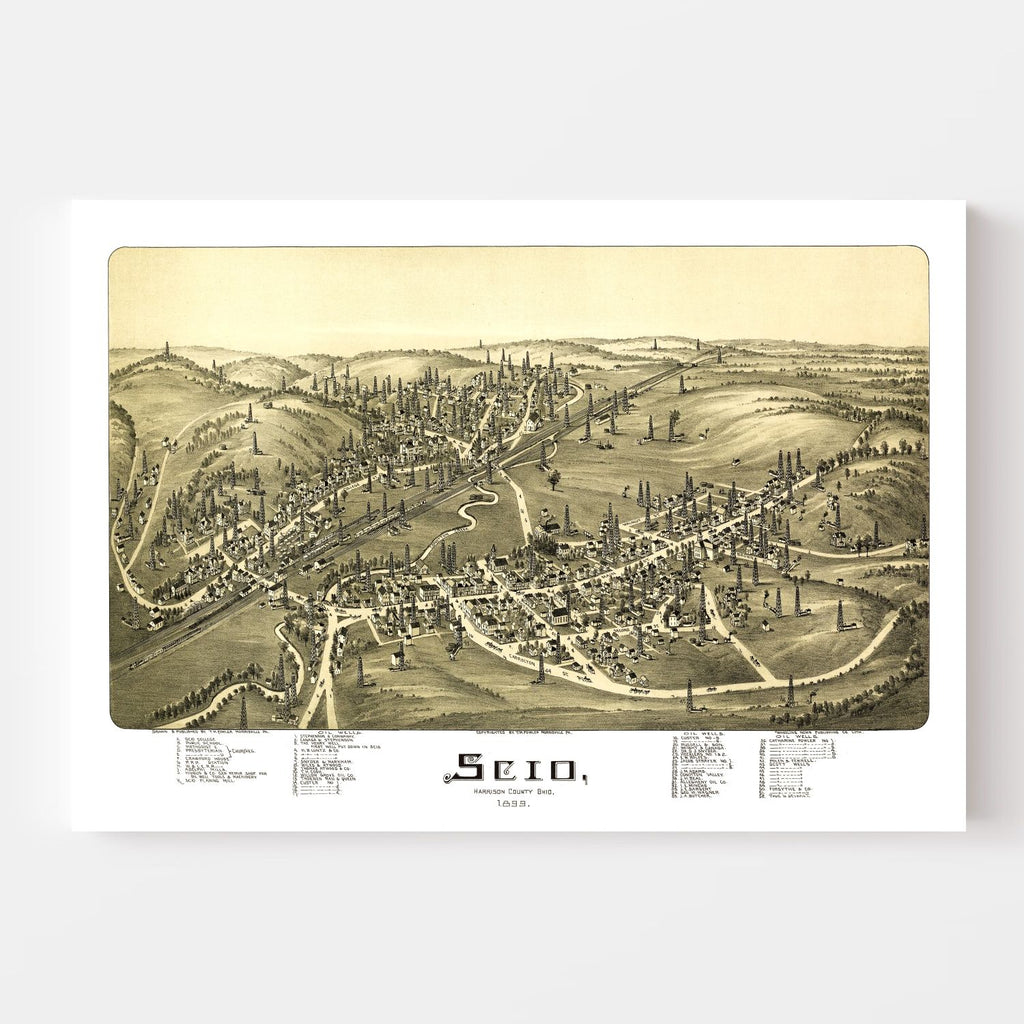 Vintage Map of Scio, Ohio 1899