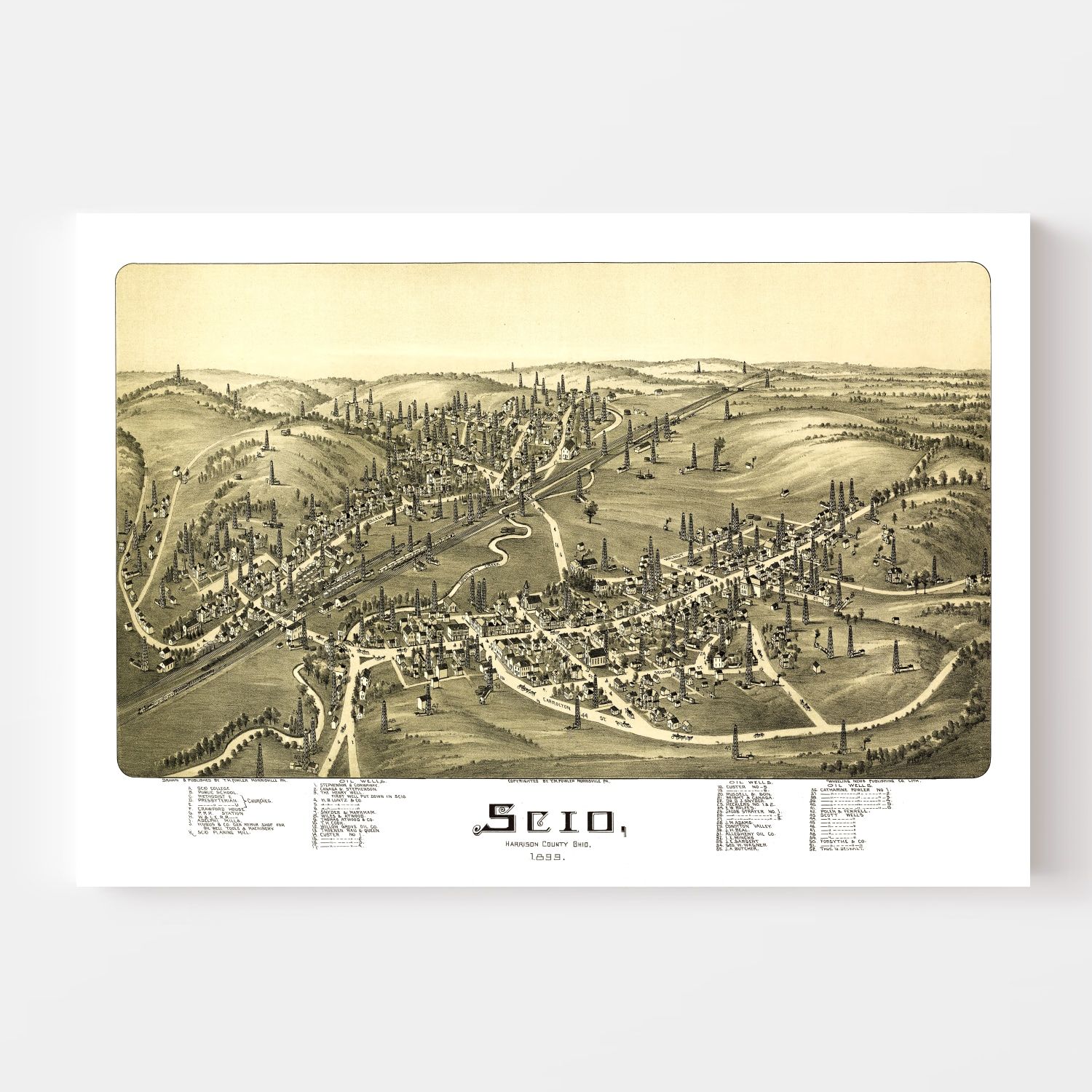 Vintage Map of Scio, Ohio 1899