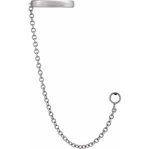 Platinum 3 mm Round Stud Mounting with Ear Cuff