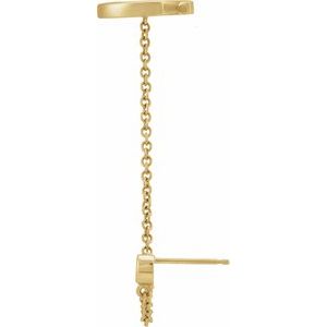 14K Yellow Gold 1/10 CT Natural Diamond Stud with Ear Cuff – image 2