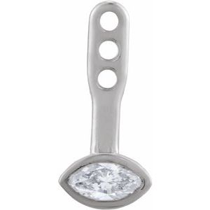Sterling Silver 1/6 CTW Natural Diamond Front-Back Solitaire Earring Jackets
