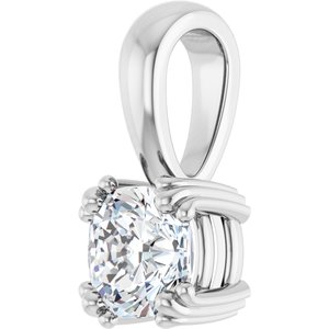 Platinum 5.5x5.5 mm Cushion Pendant Mounting – image 3