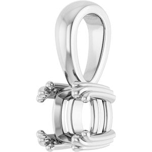 14K White Gold 5.5x5.5 mm Cushion Pendant Mounting – image 4