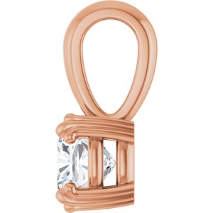 10K Rose Gold 5.5x5.5 mm Cushion Pendant Mounting – image 5