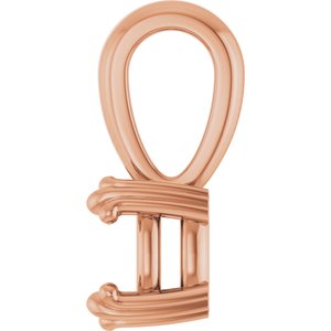 18K Rose Gold 5.5x5.5 mm Cushion Pendant Mounting – image 6