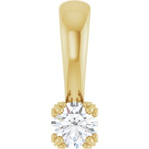 10K Yellow Gold 3.5 mm Round Pendant Mounting