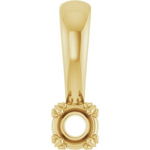 14K Yellow Gold 3.5 mm Round Pendant Mounting – image 2