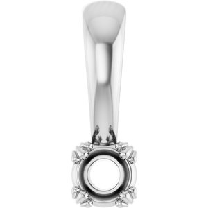 14K White Gold 3.5 mm Round Pendant Mounting – image 2