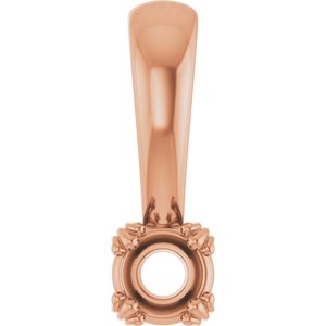 10K Rose Gold 3.5 mm Round Pendant Mounting – image 2