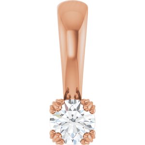 10K Rose Gold 3.5 mm Round Pendant Mounting