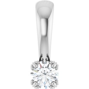 14K White Gold 3.5 mm Round Pendant Mounting