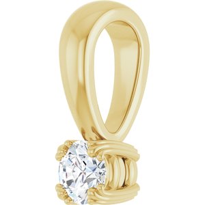 10K Yellow Gold 3.5 mm Round Pendant Mounting – image 3