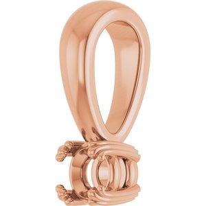 14K Rose Gold 3.5 mm Round Pendant Mounting – image 4