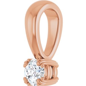 14K Rose Gold 3.5 mm Round Pendant Mounting – image 3