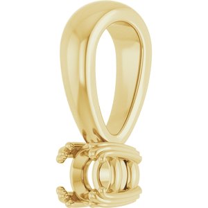 10K Yellow Gold 3.5 mm Round Pendant Mounting – image 4